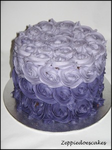 ombre roses birthday cake